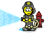 Smilie - Feuerwehr - Wasserschlauch - Hydrant